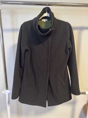 Mia Melon Women’s Black Asymmetrical Full Zip Mid-Length Jacket Long Sleeve M